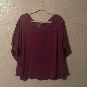 Sonoma burgundy blouse 2X